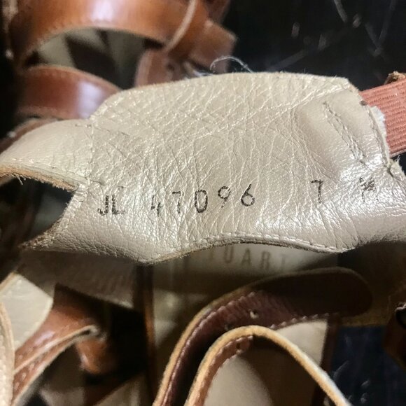 Stuart Weitzman Women's Leather Strappy Shoes Sandals Brown High Heels Size 7 M - Picture 6 of 9